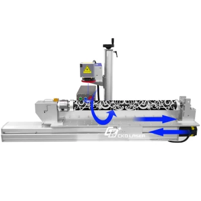Fibre / UV / CO2 / Machine de gravure de marquage laser vert pour longue queue de billard de lumière LED de barre de bois de cylindre de matériel avec la puissance facultative